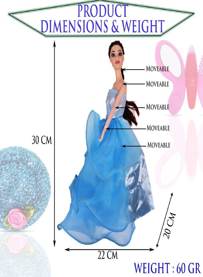 Aseenaa Baby Dolls for Girls, Baby Doll Toys for Kids, Cute Doll Toy Set for Girl for Birthday and Gifts for Return Gift, Babydoll Height : 30 Cm, Colour : Blue - Image 3